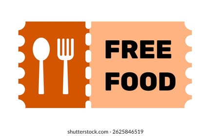 Voucher promo free food icon vector illustration. Voucher reward in event or festival. Coupon clip art editable for your event or business