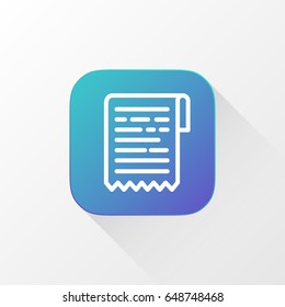 Voucher. receipt, shopping application for mobile phone. Line flat vector icon, button and website design. Illustration isolated on white background. EPS 10 design, logo, app, infographic.