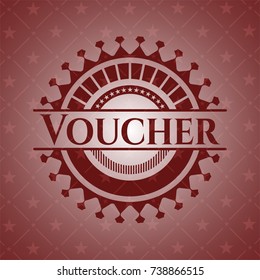 Voucher red emblem. Vintage.