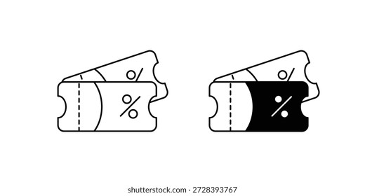 Icono de conjunto de cupones con fondo blanco Vector Ilustración de stock
