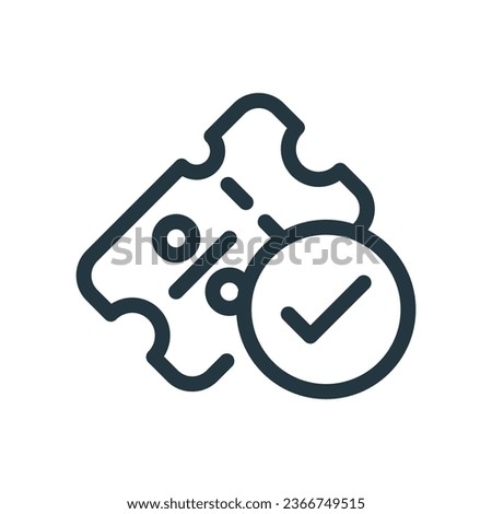 voucher successfully redeemed concept illustration line icon design editable vector