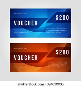 Voucher template abstract waves design vector illustration