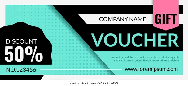 Plantilla de cupón. Regalo para el diseño del volante de los clientes con espacio de la copia para el texto promocional. Oferta especial. banner horizontal, programa de lealtad, ticket de marketing. Ilustración vectorial de diseño mínimo