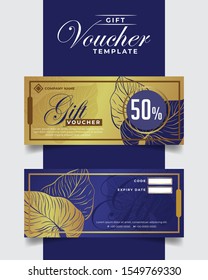 Voucher Template Gold Silver Background Leaf Stock Vector (royalty Free 