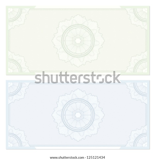 Voucher Template Guilloche Pattern Watermarks Border Stock Vector Royalty Free 125121434