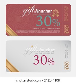 Voucher template with modern vintage pattern. vector 