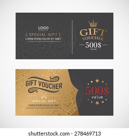Voucher template with premium modern design template. vector