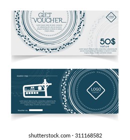 Voucher template with premium pattern, vintage, 