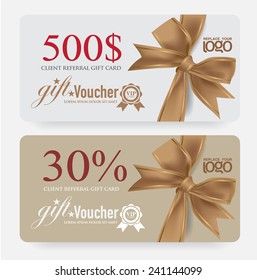 Voucher template with premium vintage pattern. vector 