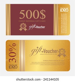 Voucher template with premium vintage pattern. vector 