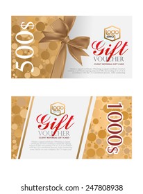 Voucher template with premium vintage pattern. vector 