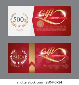 Voucher template with premium vintage pattern. vector 