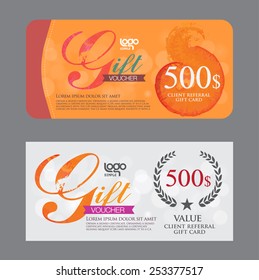 Voucher template with premium vintage pattern. vector 