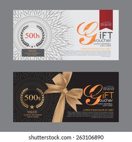 Voucher template with premium vintage pattern. vector