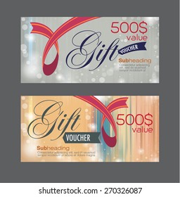 Voucher template with premium vintage pattern. vector