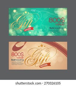 Voucher template with premium vintage pattern. vector