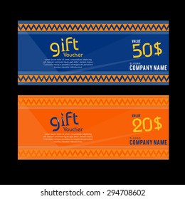 Voucher template with premium vintage pattern. vector