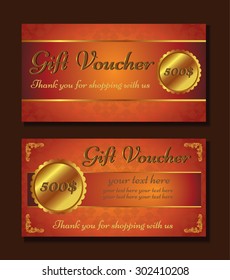 Voucher template with premium vintage pattern. vector format eps 10