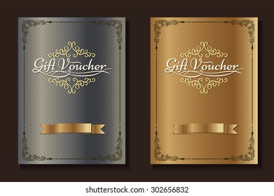 Voucher template with premium vintage pattern. vector format eps 10