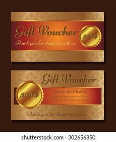 Voucher template with premium vintage pattern. vector format eps 10