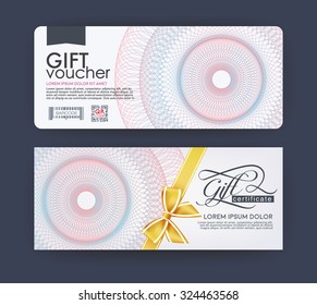 Voucher template with premium vintage pattern.