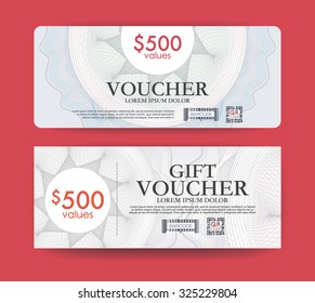 Voucher template with premium vintage pattern.