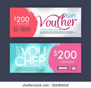 Voucher template with premium vintage pattern