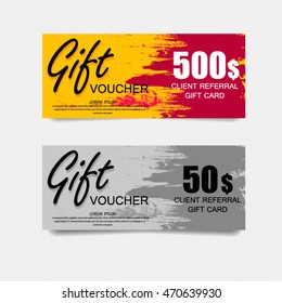 Voucher template with premium vintage pattern. vector
