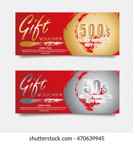 Voucher template with premium vintage pattern. vector