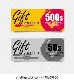 Voucher template with premium vintage pattern. vector