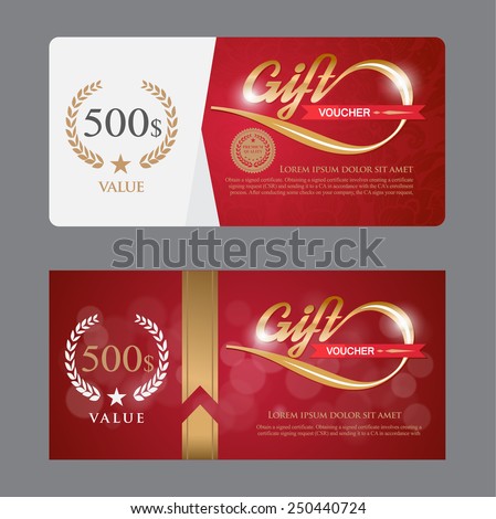 Voucher template with premium vintage pattern. vector 