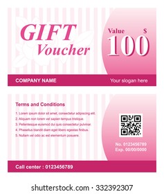 Voucher template with rose background