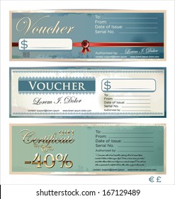 Voucher template, set
