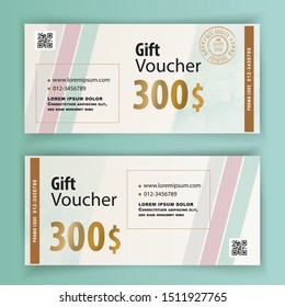 Voucher Template Stripes Gold Design Elements Stock Vector (Royalty ...