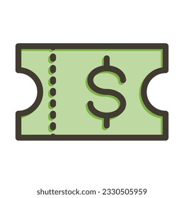 Voucher Thick Line Filled Colors For Personal And Commercial Use.
