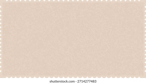 Rectángulo de ticket de cupón con borde de perforación festoneado y textura de papel sutil, aislado sobre fondo en blanco. Concepto de Cupón, Tarjeta de regalo, pase de admisión, descuento. Ilustración vectorial de dibujos animados.