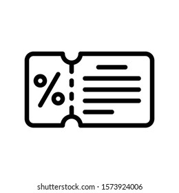 Voucher vector, Black friday related line style icon