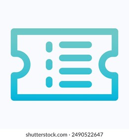 Voucher Vector Icon, Discount Voucher,  Isolated Lineal Gradient Vector Icon.