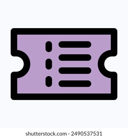 Voucher Vector Icon, Discount Voucher, Isolated Lineal Color Vector Icon.
