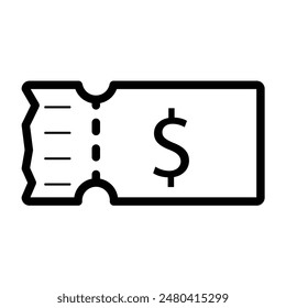 Voucher Vector Line Icon Design