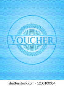 Voucher water wave concept style emblem.