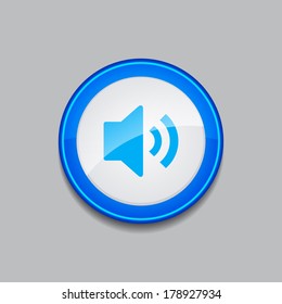 Voulme Circular Blue Vector Web Button Icon