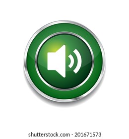 Voulme Circular Green Vector Web Button Icon