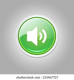 Voulme Circular Green Vector Web Button Icon