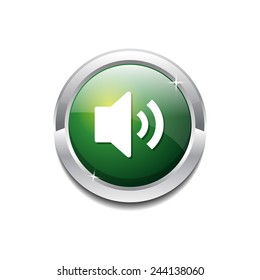 Voulme Circular Green Vector Web Button Icon