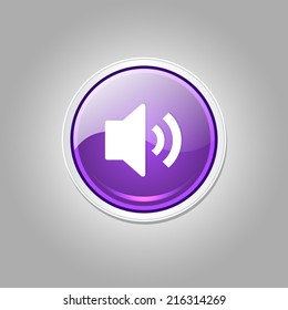 Voulme Circular Purple Vector Web Button Icon