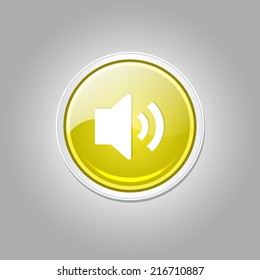 Voulme Circular Yellow Vector Web Button Icon