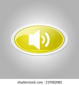 Voulme Circular Yellow Vector Web Button Icon