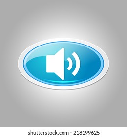 Voulme Elliptical Blue Vector Web Button Icon
