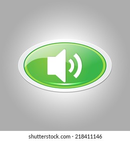 Voulme Elliptical Green Vector Web Button Icon